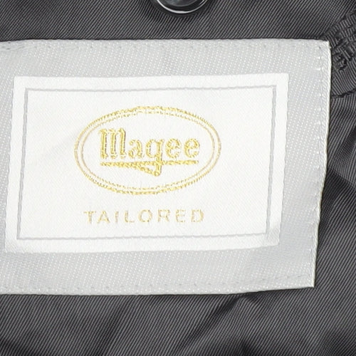 Magee Men's Grey 42 Blazer, Single-Breasted, Notch Lapel