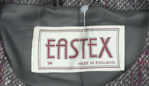 Eastex Women's Grey Tweed Check Jacket Size 14