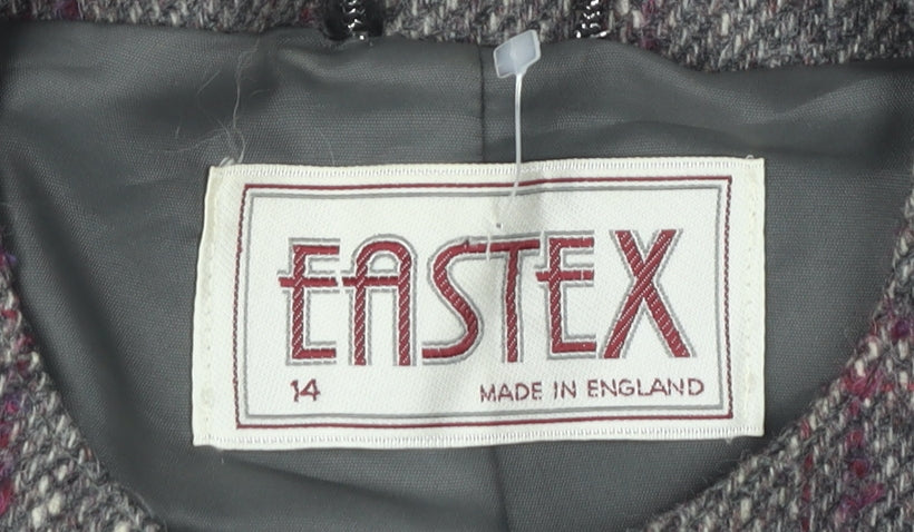 Eastex Women's Grey Tweed Check Jacket Size 14