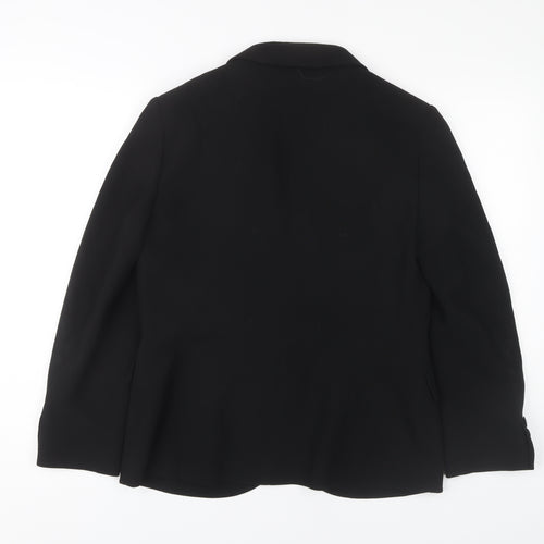 Hobbs Women Black Wool Blazer, Size 14