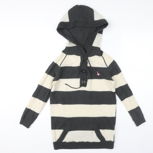 Jack Wills Women's Black Striped Pullover Jumper Size 8