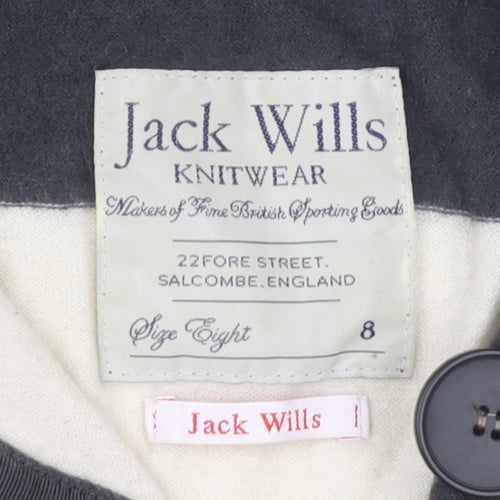 Jack Wills Women's Black Striped Pullover Jumper Size 8