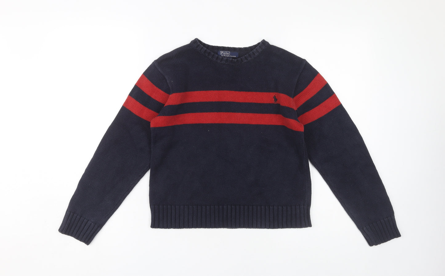 Polo Ralph Lauren Boys Blue Striped Pullover Jumper S