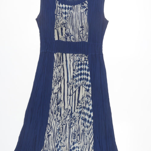CC Women's Blue Sleeveless Chiffon Dress S