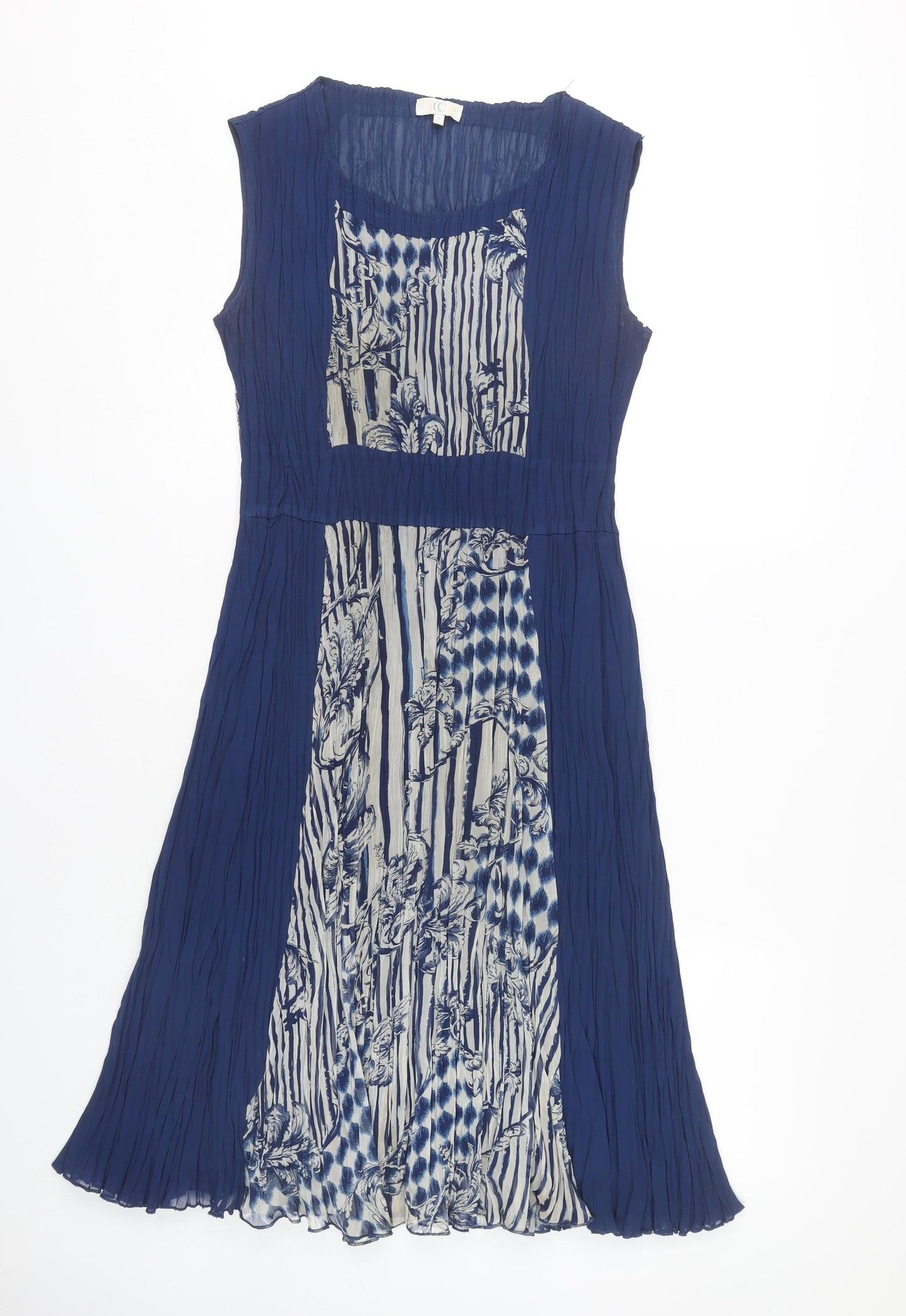 CC Women's Blue Sleeveless Chiffon Dress S