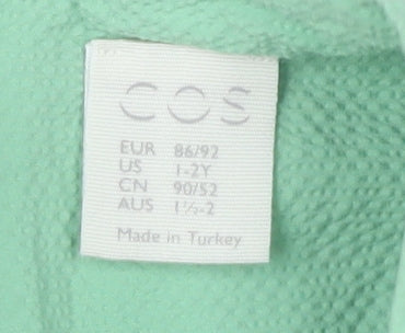 COS Girls Green Dress, Size 18-24 Months, Short Sleeve, Cotton