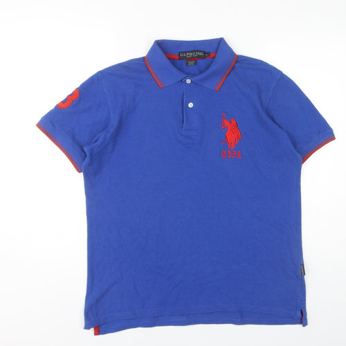 US Polo Assn Men's Blue Polo Shirt Size L American Style