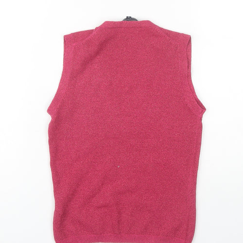French Connection Women's Pink Sleeveless V-Neck Vest