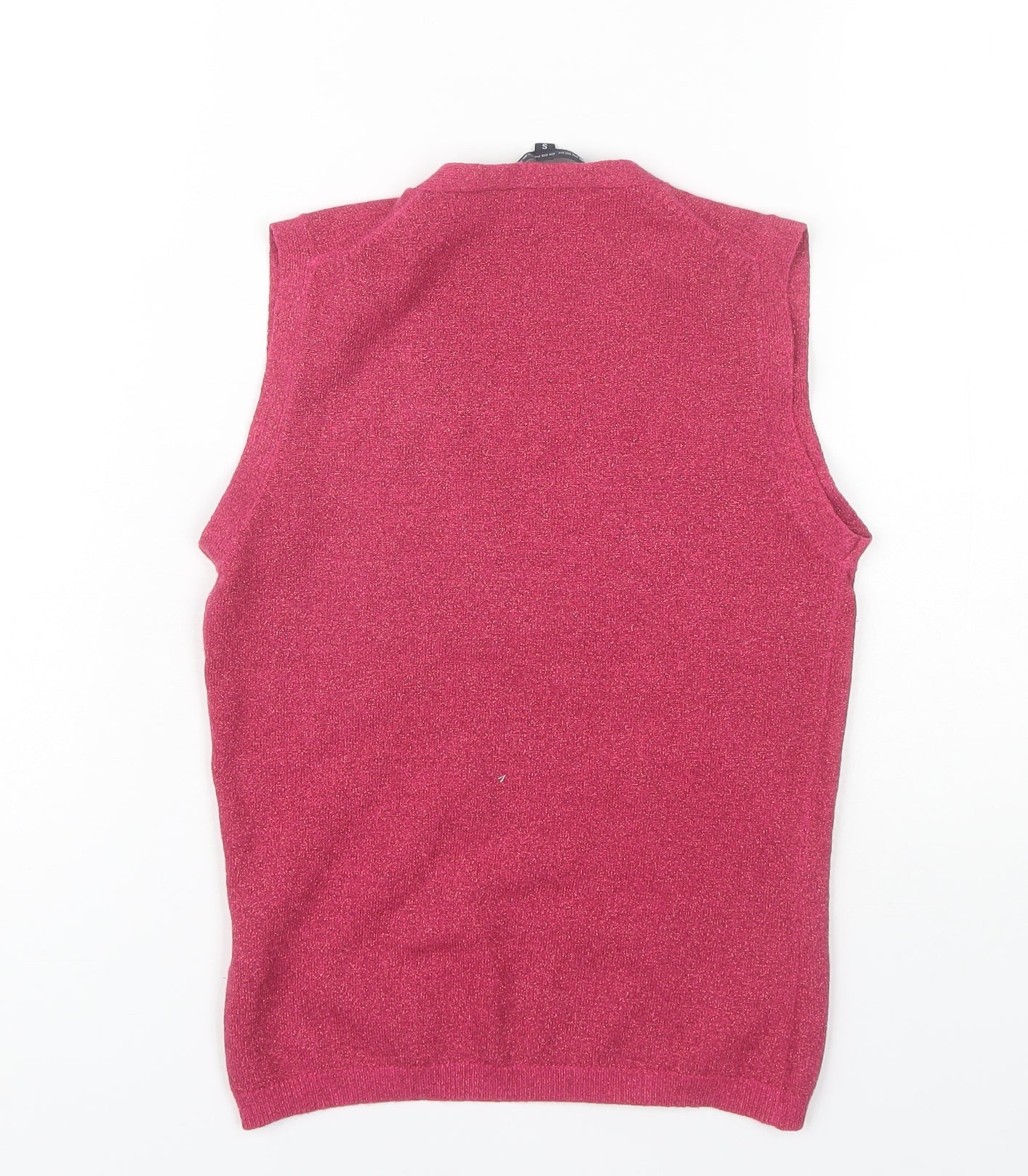 French Connection Women's Pink Sleeveless V-Neck Vest