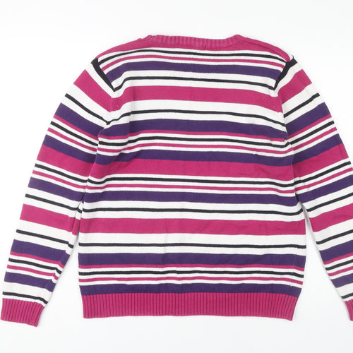 EWM Women's Multicoloured Striped Pullover L