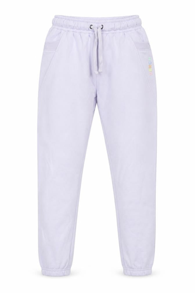 Front view of Bench Women's Purple Cotton Drawstring Joggers, size 10