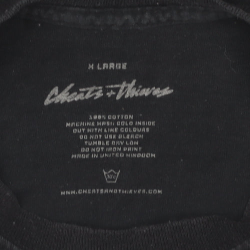 Cheats & Thieves Men's Black Graphic T-Shirt XL