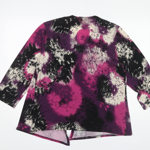 Bassini Women's Purple Floral 3/4 Sleeve Top Size 18