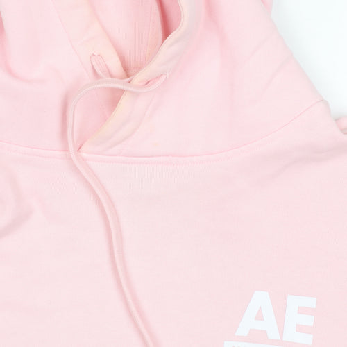 American Eagle Pink Men's Hoodie M Pullover Logo
