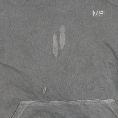 MP Men's Grey Hoodie, Size L, Pullover with Logo