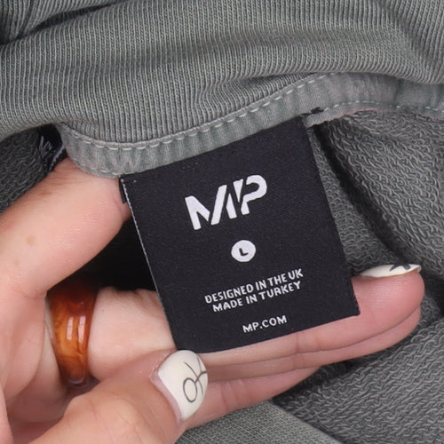 MP Men's Grey Hoodie, Size L, Pullover with Logo