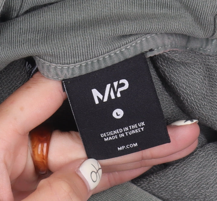MP Men's Grey Hoodie, Size L, Pullover with Logo