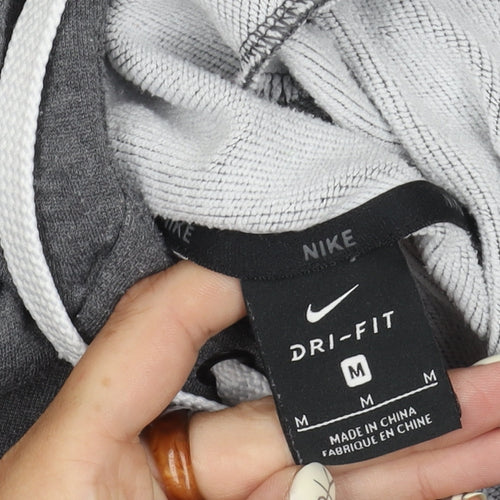 Nike Men's Grey Pullover Hoodie, M, Fleece, Logo
