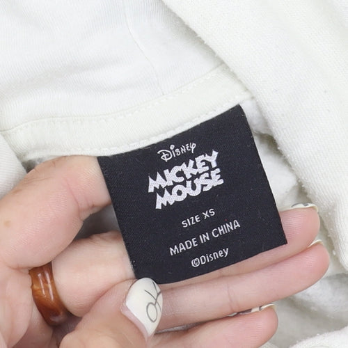 Disney Unisex XS White Mickey Mouse Hoodie