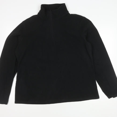 Mountain Warehouse Unisex Sweatshirt Black XL Fleece Zip Outdoor