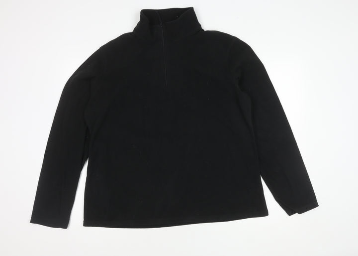 Mountain Warehouse Unisex Sweatshirt Black XL Fleece Zip Outdoor