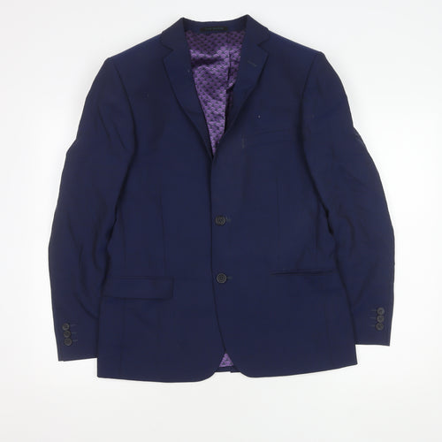 Ted Baker Blue Slim Fit Wool Suit Jacket 38