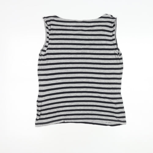 Monsoon Women's Grey Striped Tank Top Size 16 - Classic Casual