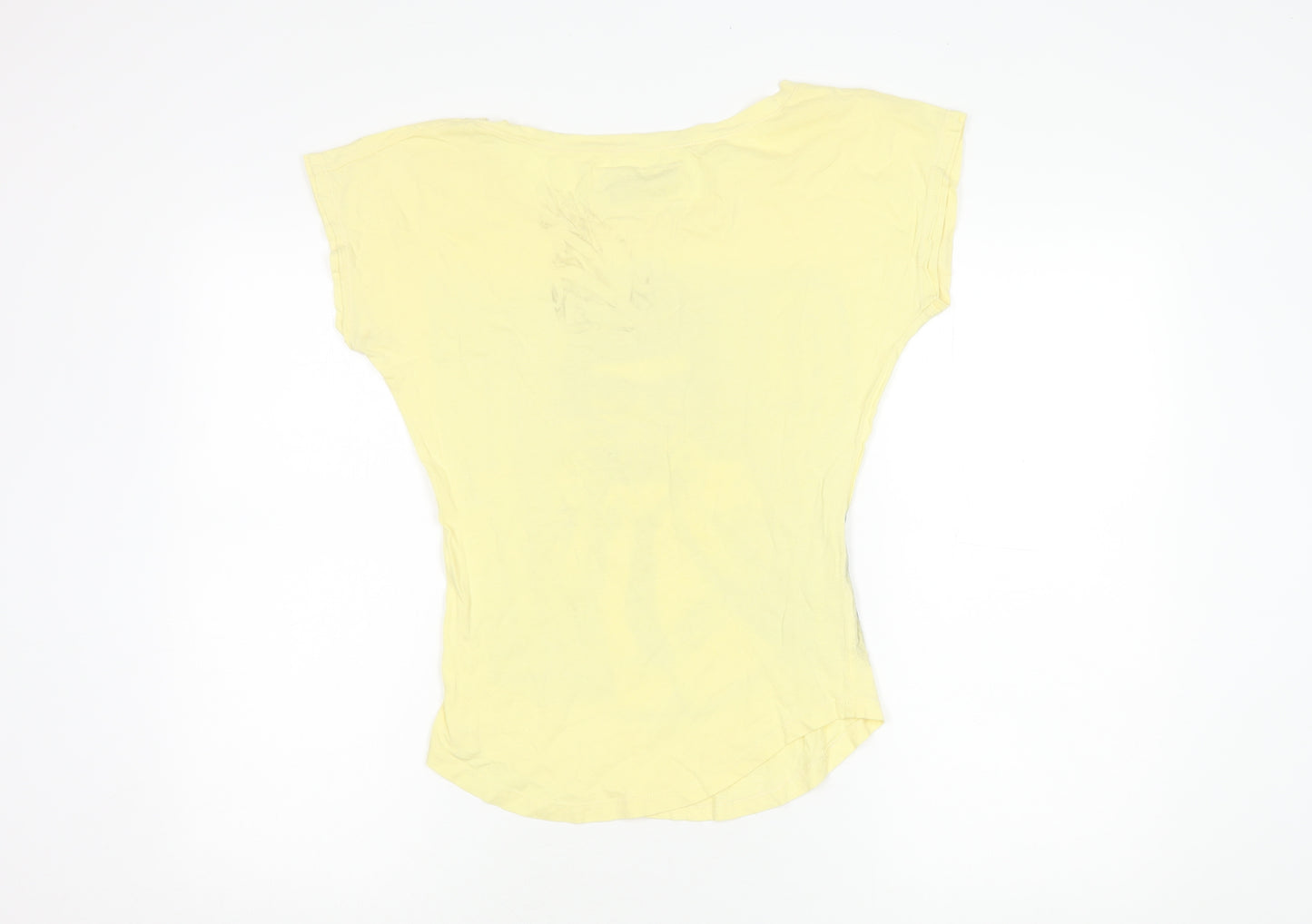 Zara Women’s Yellow Graphic T-Shirt, Size S, Casual Style