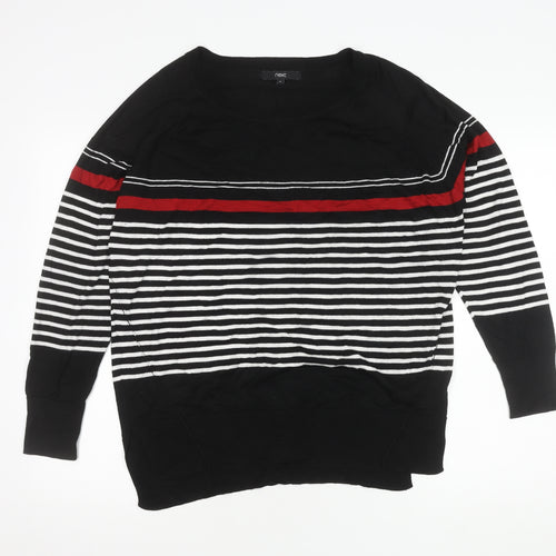 Next Women's Black Striped Pullover Jumper Size 16