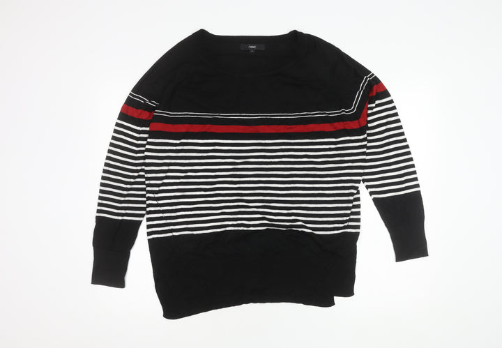 Next Women's Black Striped Pullover Jumper Size 16