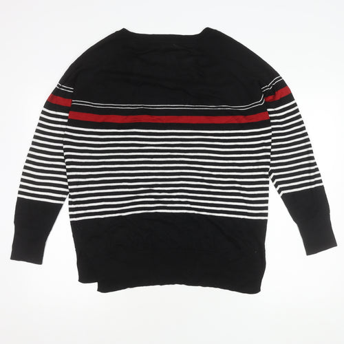Next Women's Black Striped Pullover Jumper Size 16