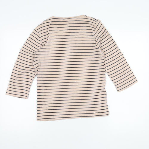 Cotton Traders Women's Pink Striped T-Shirt, Size 10
