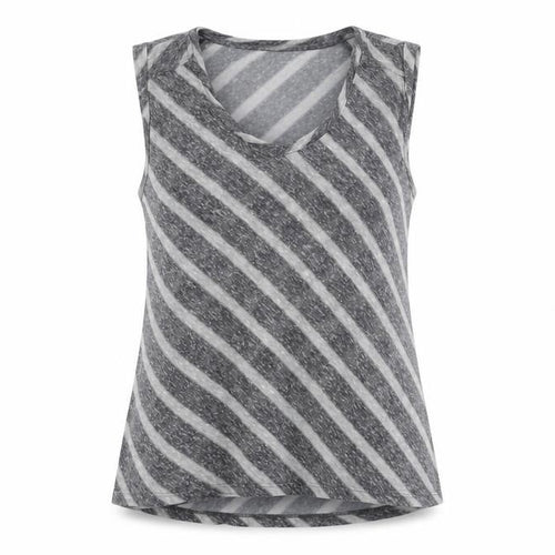 Mango Women’s Grey Striped V-Neck Sleeveless Top