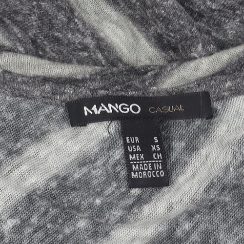 Mango Women’s Grey Striped V-Neck Sleeveless Top