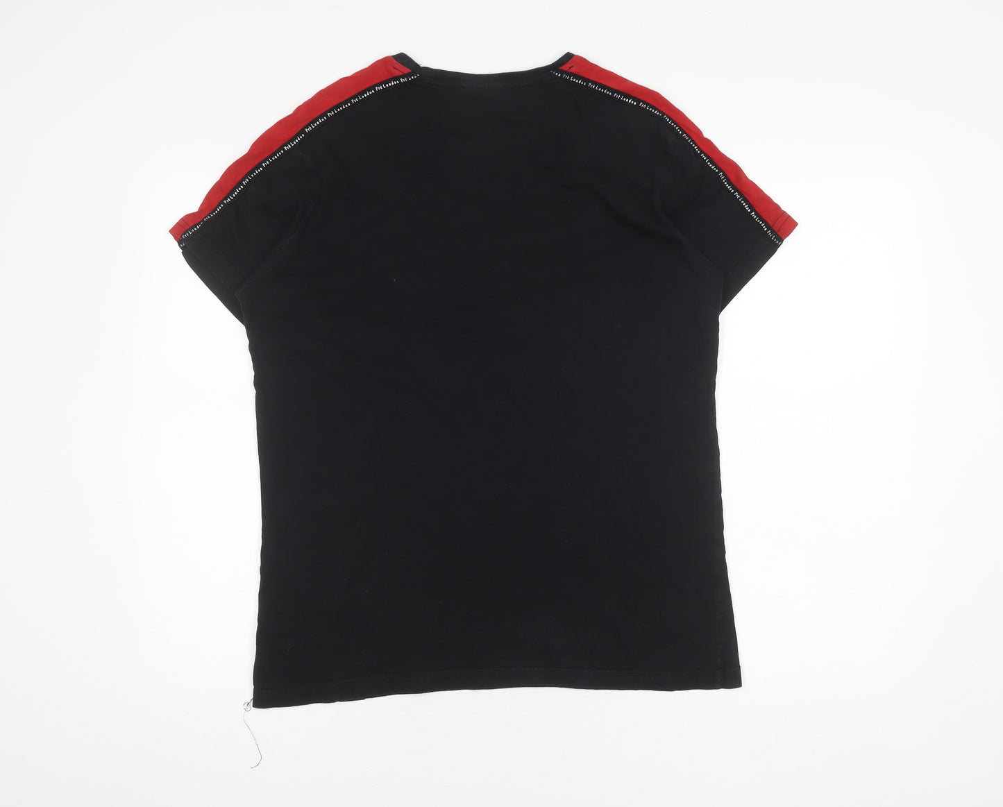 Pre London Black Cotton T-Shirt, Men's Medium, Logo Accent