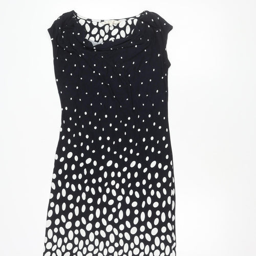Epilogue Women Black Polka Dot Sleeveless Dress Size 10