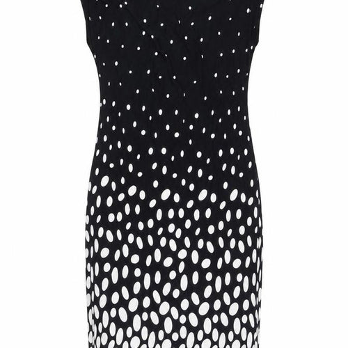 Epilogue Women Black Polka Dot Sleeveless Dress Size 10
