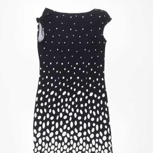 Epilogue Women Black Polka Dot Sleeveless Dress Size 10