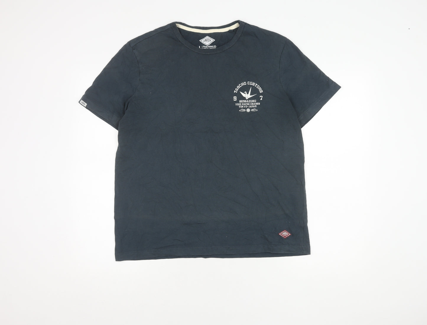 Union Works Men's Black Graphic Print T-Shirt L