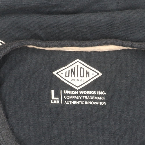 Union Works Men's Black Graphic Print T-Shirt L