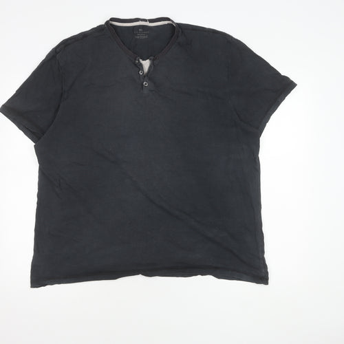 Marks and Spencer Men's Black XX Large Henley T-Shirt