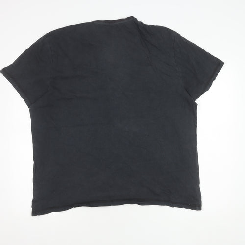 Marks and Spencer Men's Black XX Large Henley T-Shirt