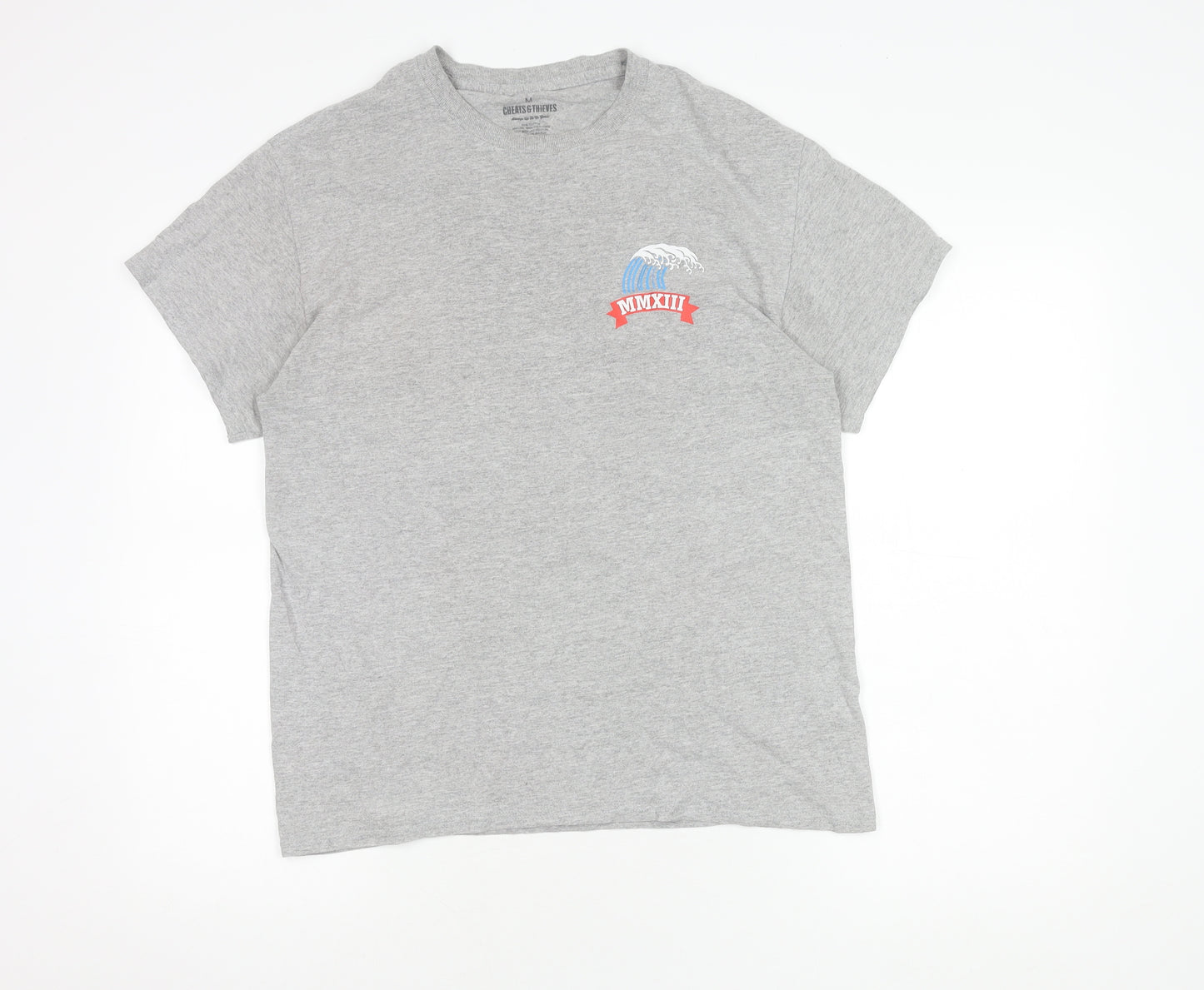 Cheats & Thieves Men's Grey Graphic T-Shirt, Medium