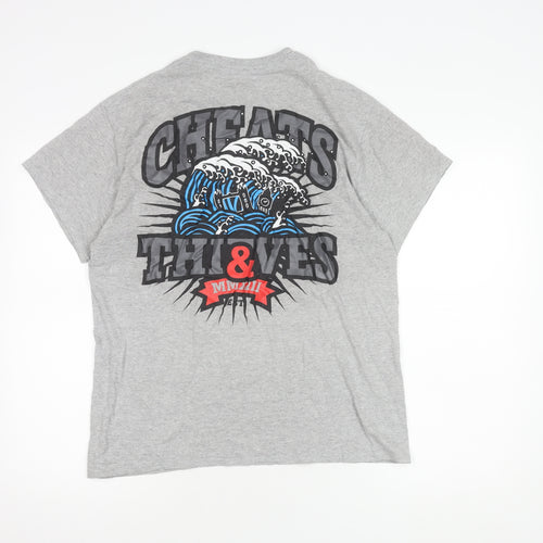 Cheats & Thieves Men's Grey Graphic T-Shirt, Medium