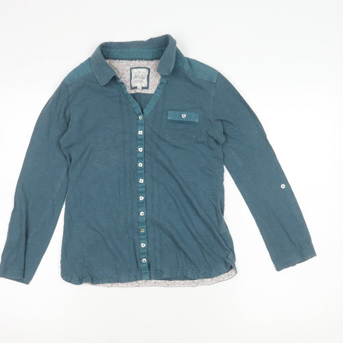 Mistral Women's Blue Button-Up Shirt Size 10