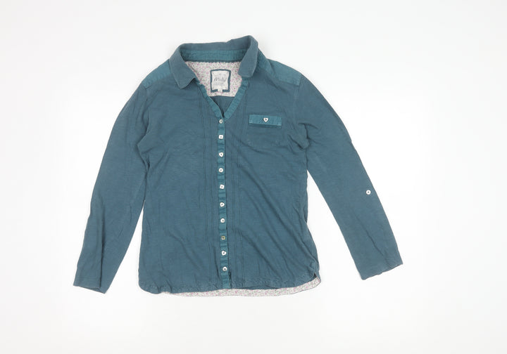 Mistral Women's Blue Button-Up Shirt Size 10
