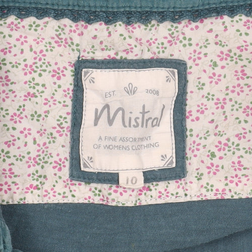 Mistral Women's Blue Button-Up Shirt Size 10
