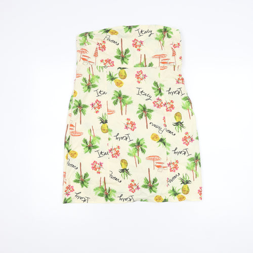 ASOS Women's Strapless Floral Dress Size 12 Multicolour