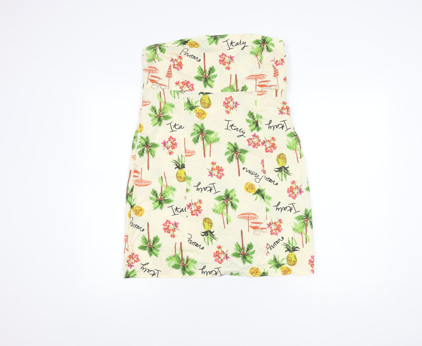 ASOS Women's Strapless Floral Dress Size 12 Multicolour