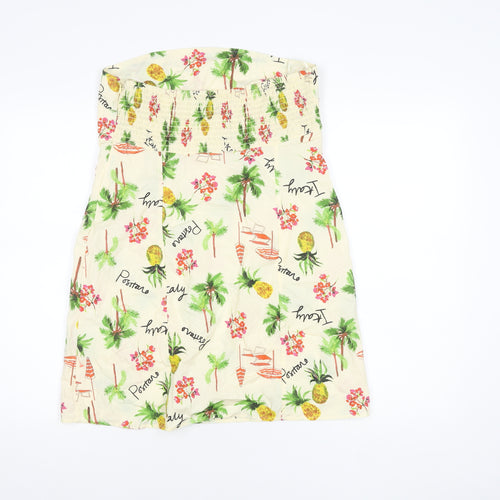 ASOS Women's Strapless Floral Dress Size 12 Multicolour